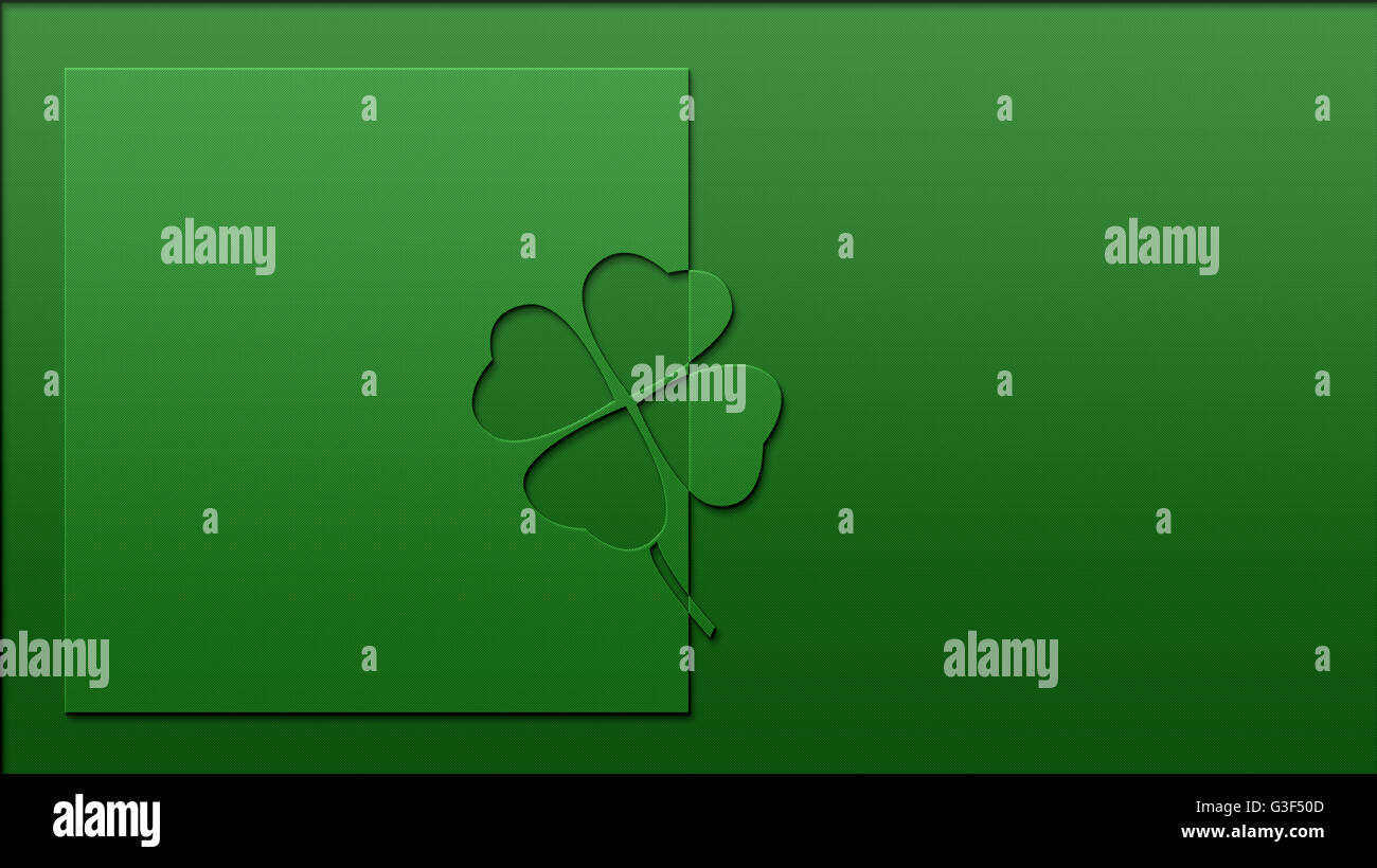 Quattro leaf clover tagliati per effetto di sfondo Foto Stock