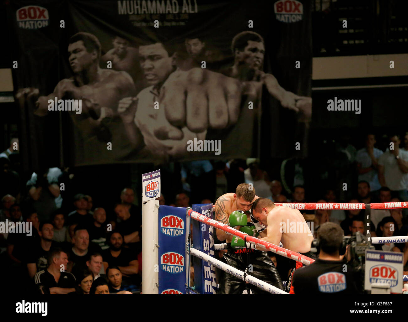 Una vista generale di Charlie Duffield contro Vladimir Idranyi internazionale in Concorso Light-Heavyweight a York Hall di Londra. Foto Stock