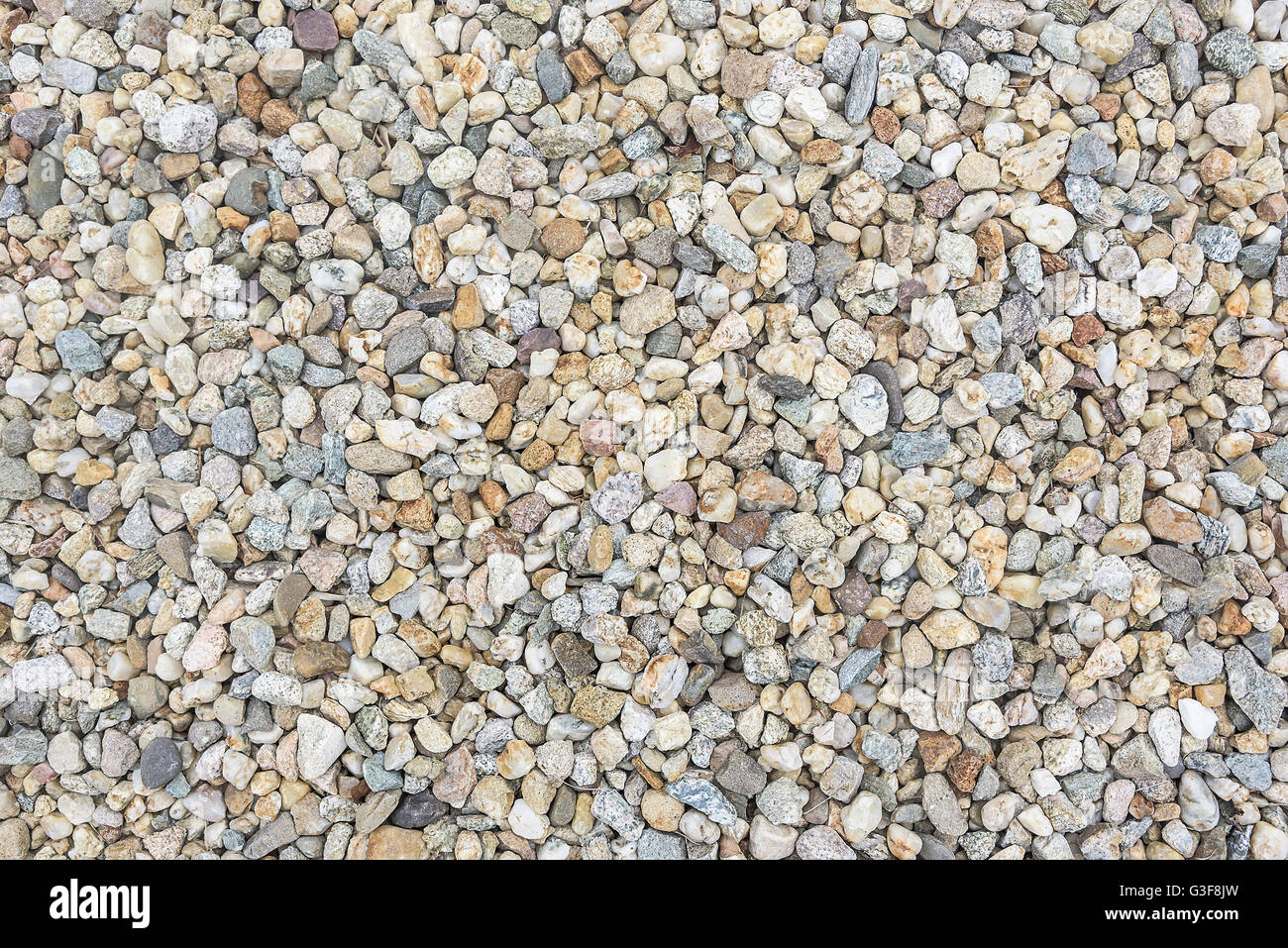 Ciottoli di mare. Piccole pietre ghiaia sfondo texture. Foto Stock