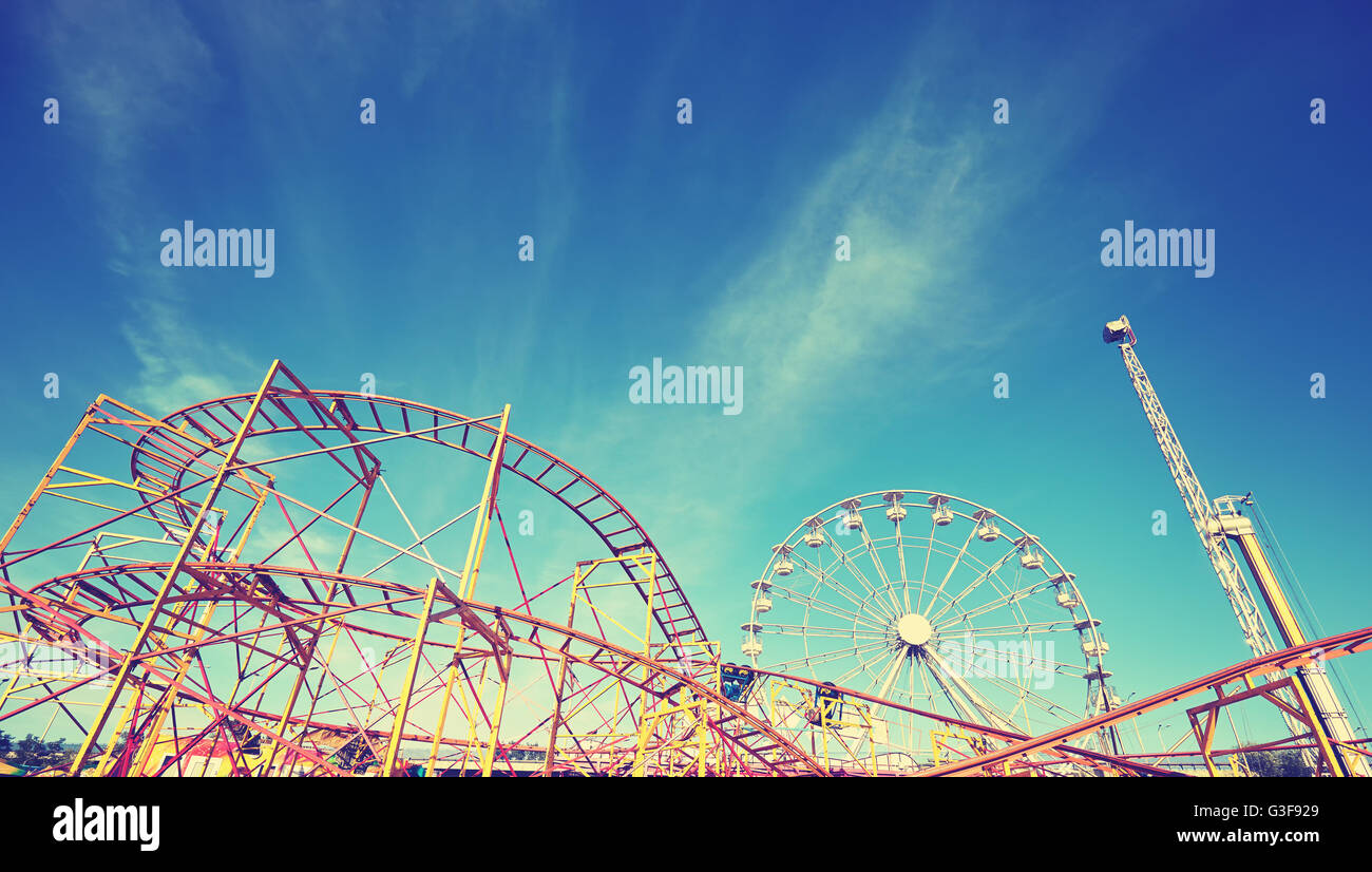 Vintage tonica la foto di un parco divertimenti. Foto Stock