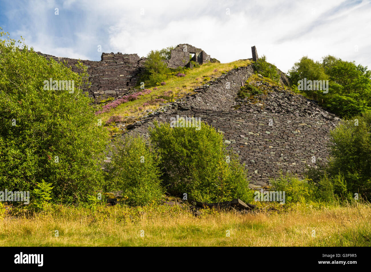 In disuso Dorothea cava di ardesia, Nantlle, Gwynedd, Wales, Regno Unito. Foto Stock