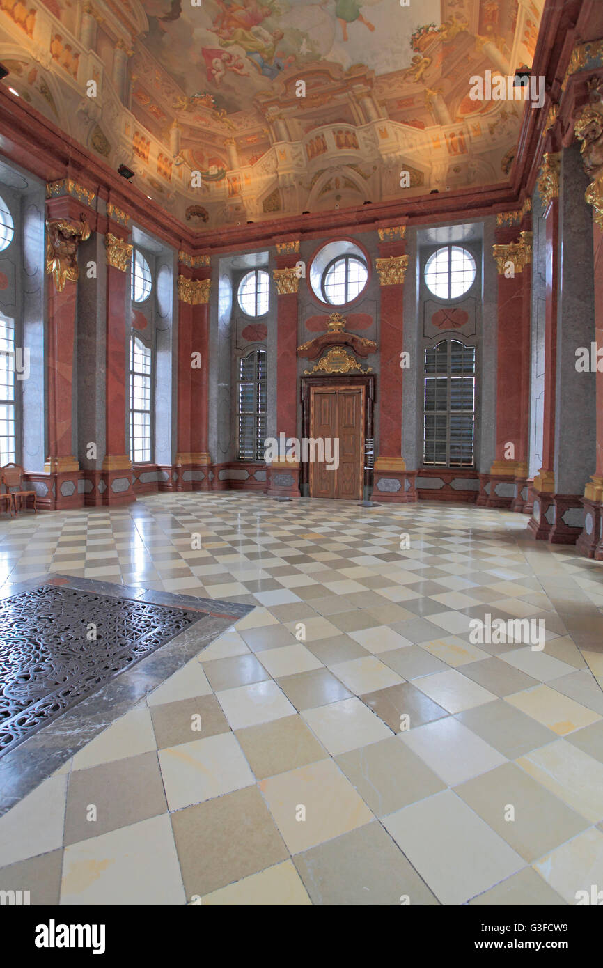 Bassa Austria, Melk, Abbazia, sala di marmo e interni Foto Stock