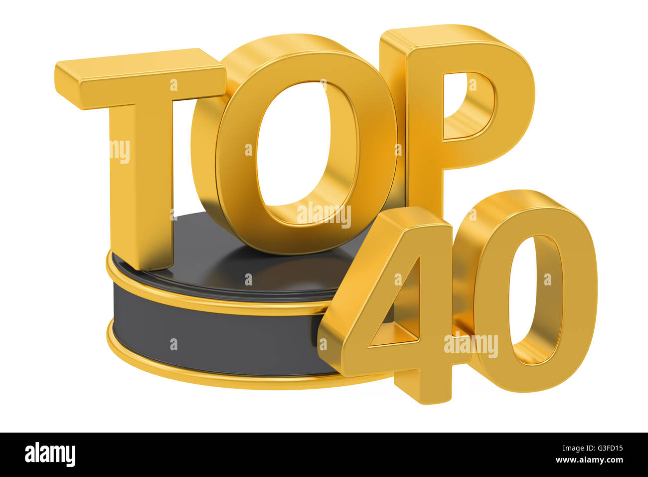 Top 40, 3D rendering isolati su sfondo bianco Foto Stock
