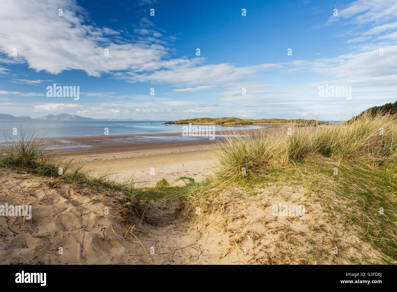 Spiaggia di Newborough, Isola di Anglesey Foto Stock