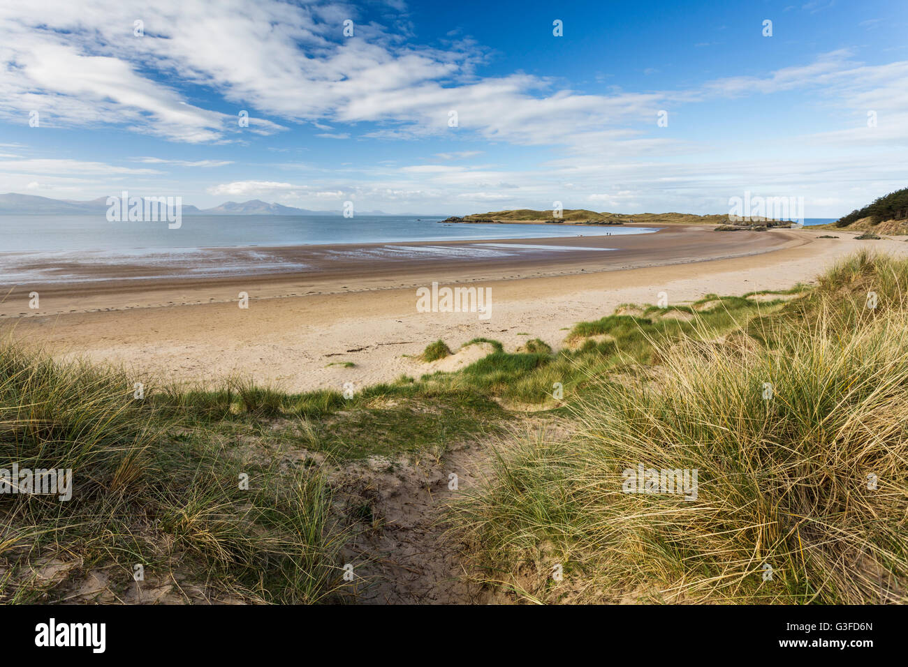 Spiaggia di Newborough, Isola di Anglesey Foto Stock