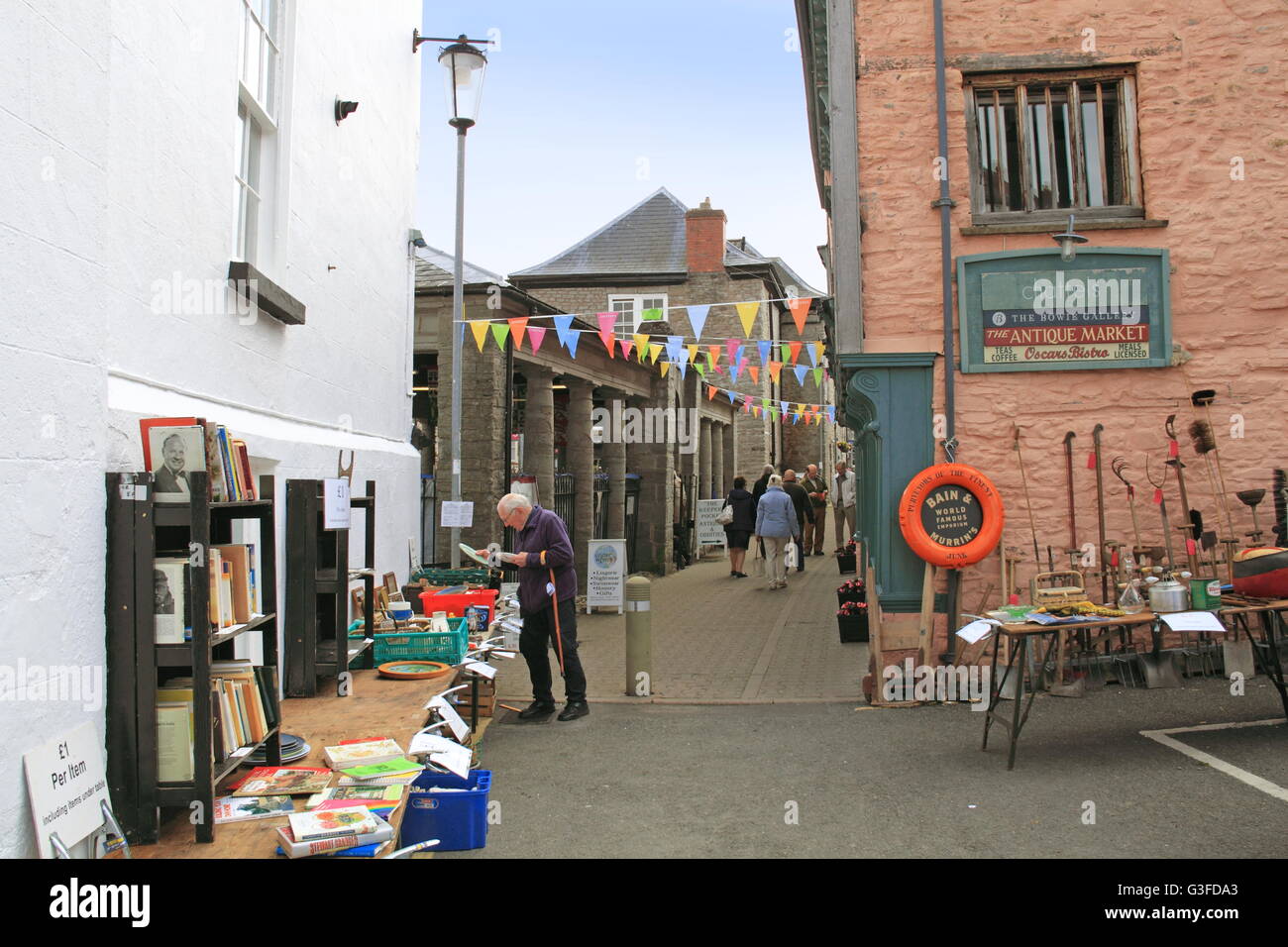 Il burro di mercato, Market Street, Hay-on-Wye, Powys, il Galles, la Gran Bretagna, Regno Unito, Gran Bretagna, Europa Foto Stock