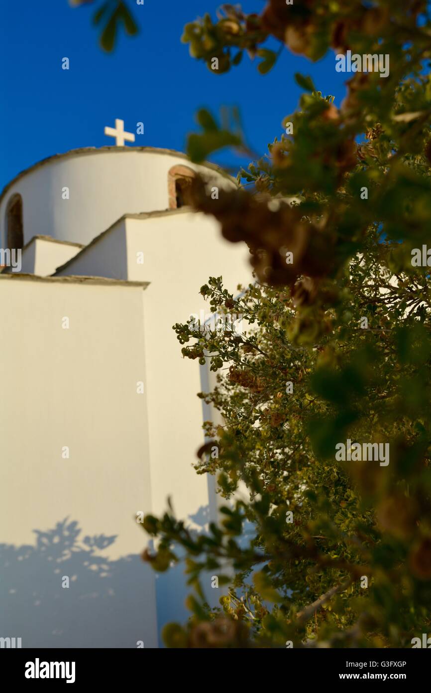 La chiesa di Panagia Tou Pyrgou sull'isola greca di Skopelos Foto Stock