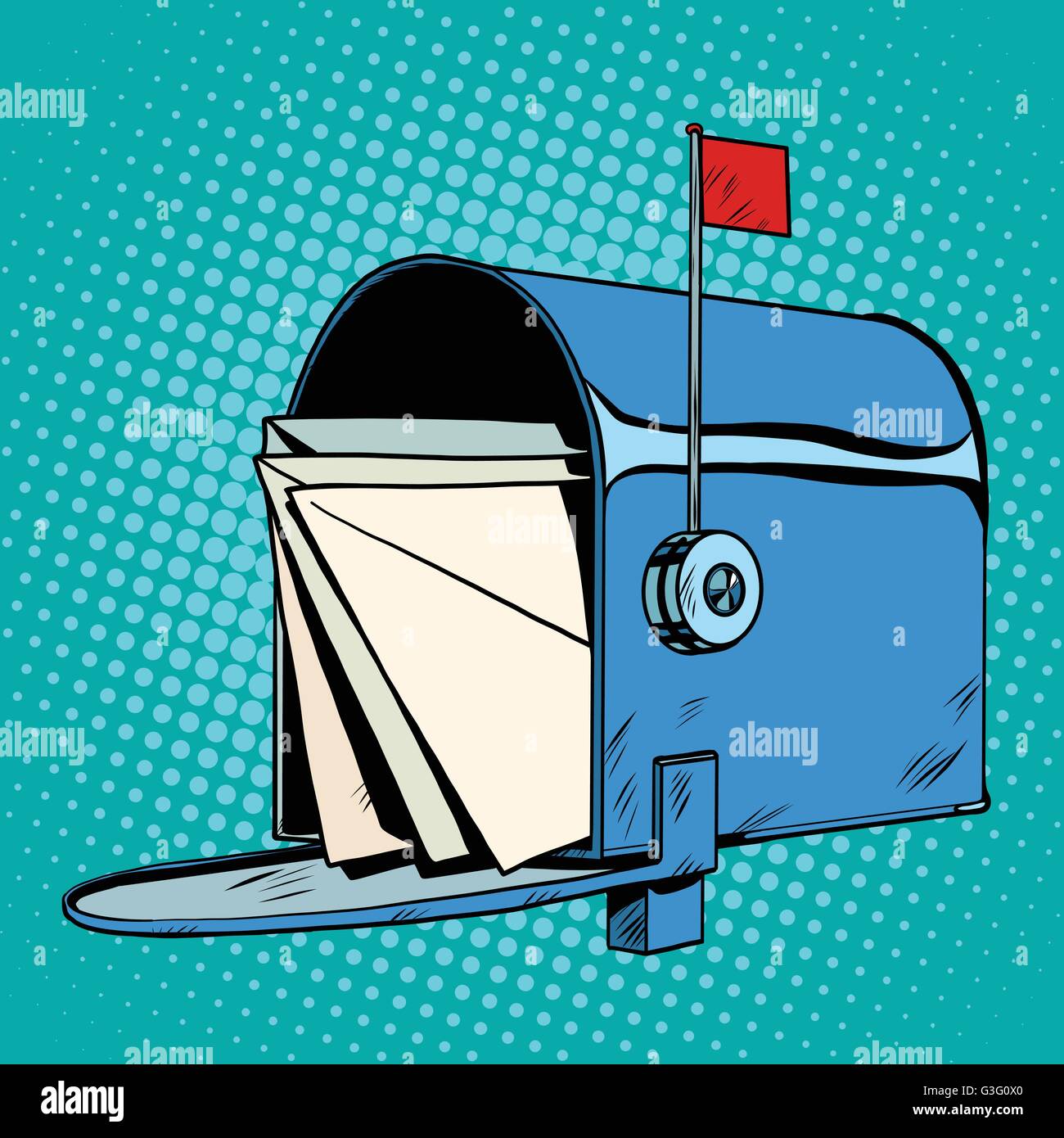 Retrò letter box disegno realistico Illustrazione Vettoriale
