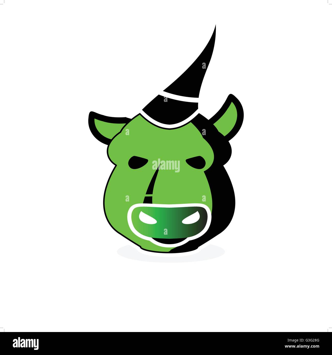 Gamer bestia verde mascotte bull isolato su uno sfondo bianco. Illustrazione Vettoriale