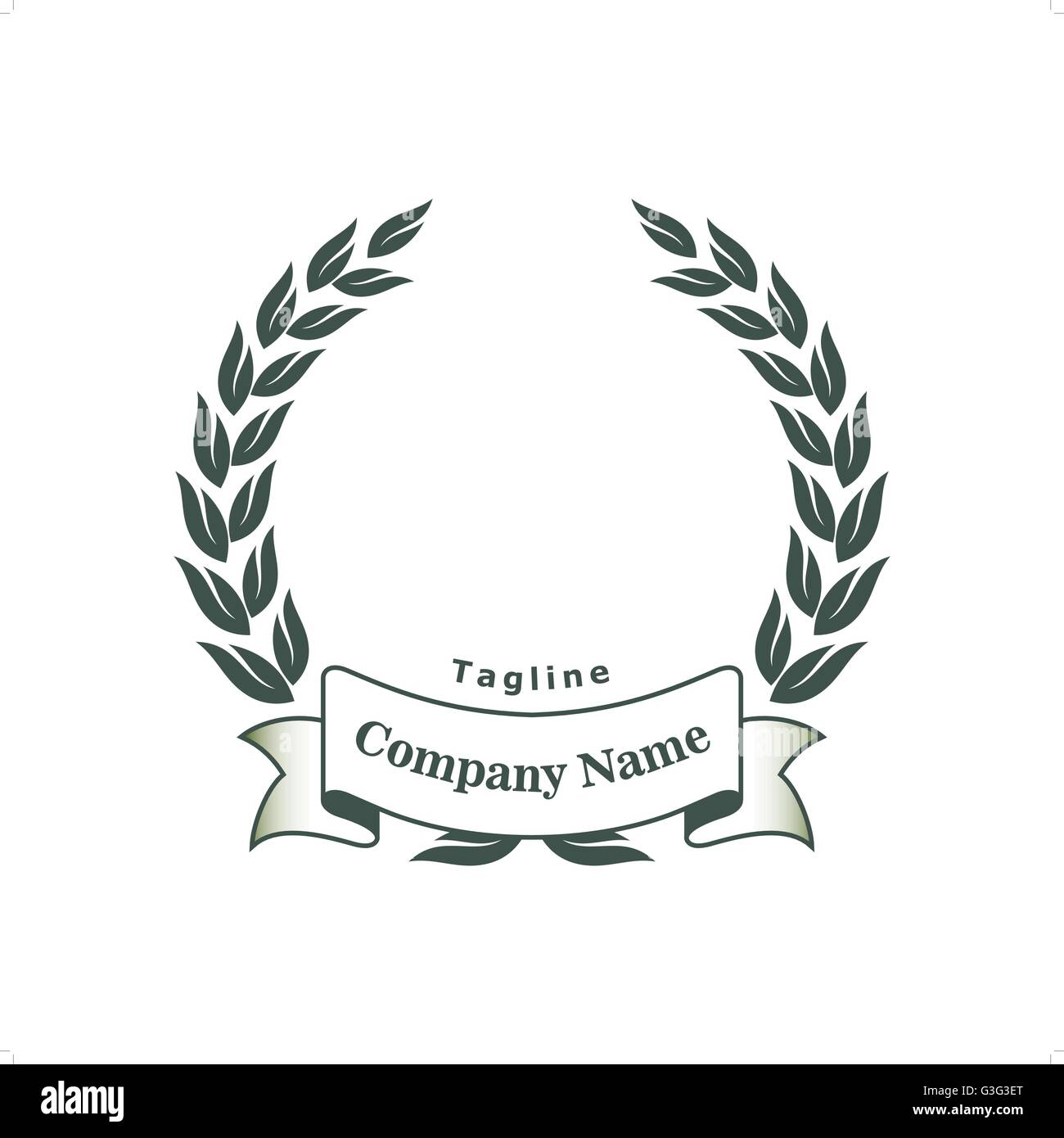 Il Crest con nastro illustrazione vettoriale isolati su sfondo bianco. Illustrazione Vettoriale