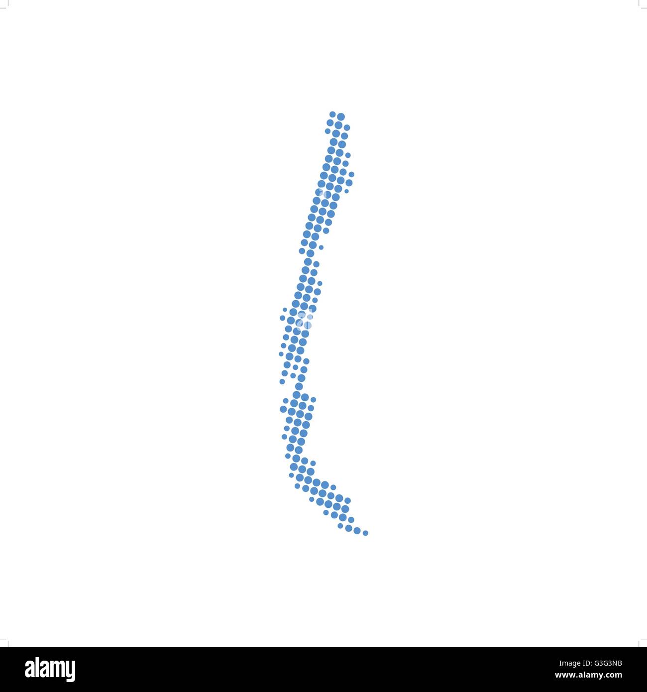 Mappa punteggiata di Cile illustrazione vettoriale isolati su sfondo bianco. Illustrazione Vettoriale