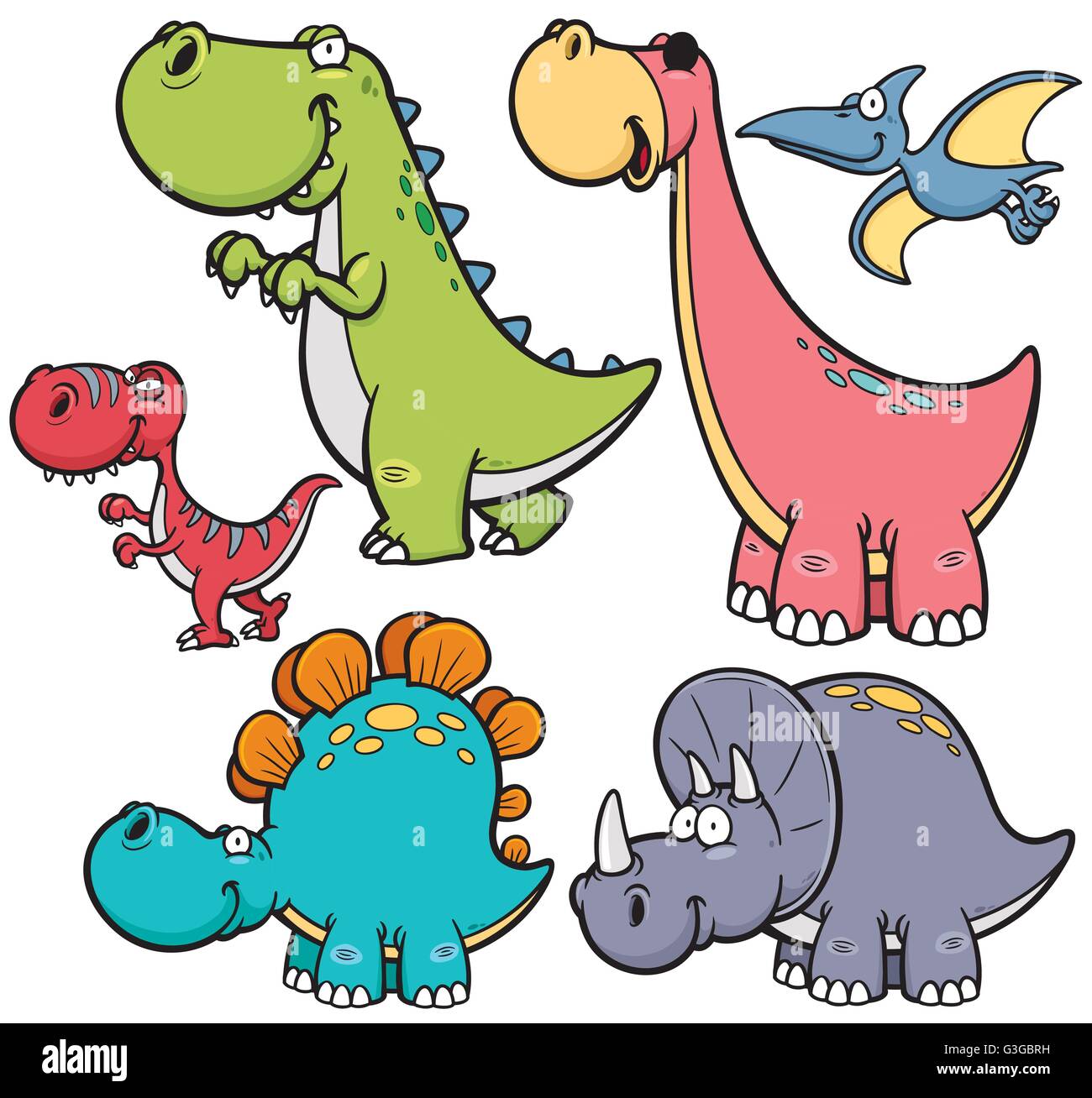 Illustrazione Vettoriale di dinosauri i personaggi dei cartoni animati  Immagine e Vettoriale - Alamy