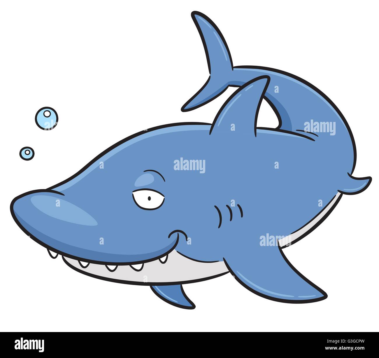 Illustrazione Vettoriale di Cartoon Shark Illustrazione Vettoriale