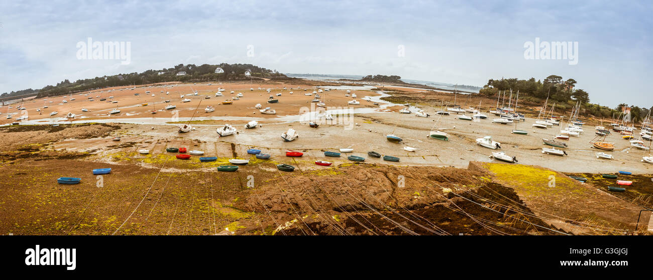 Panorama delle coste della Bretagna, Francia Foto Stock
