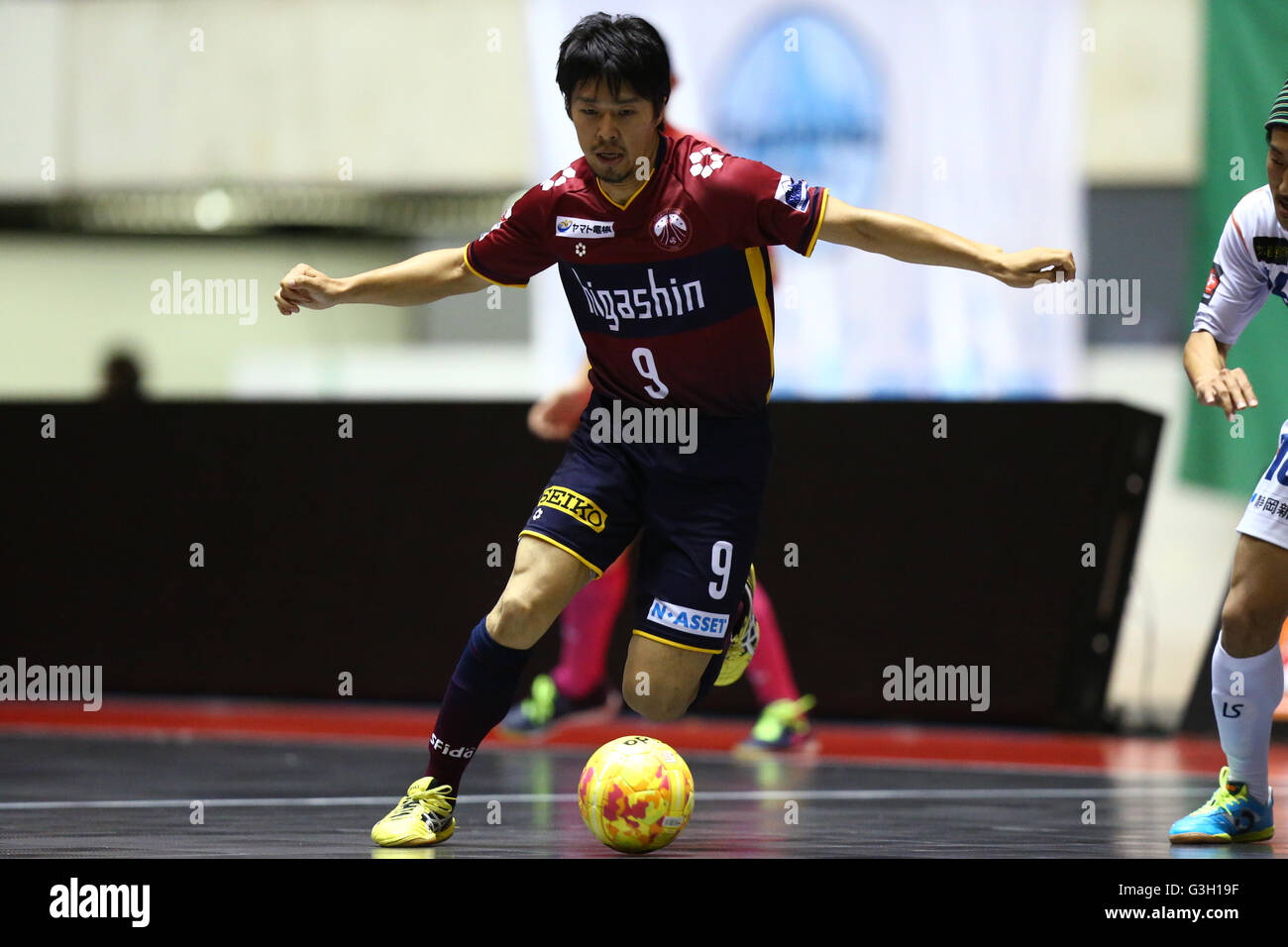 St palestra di Yoyogi, Tokyo, Giappone. 11 Giugno, 2016. Kasho Tamura (fugador), 11 giugno 2016 - Futsal : 2016-2017 F.LEAGUE match tra Fugador Sumida 9-0 Agleymina Hamamatsu al 1° Yoyogi palestra, Tokyo, Giappone. © Shingo Ito AFLO/sport/Alamy Live News Foto Stock