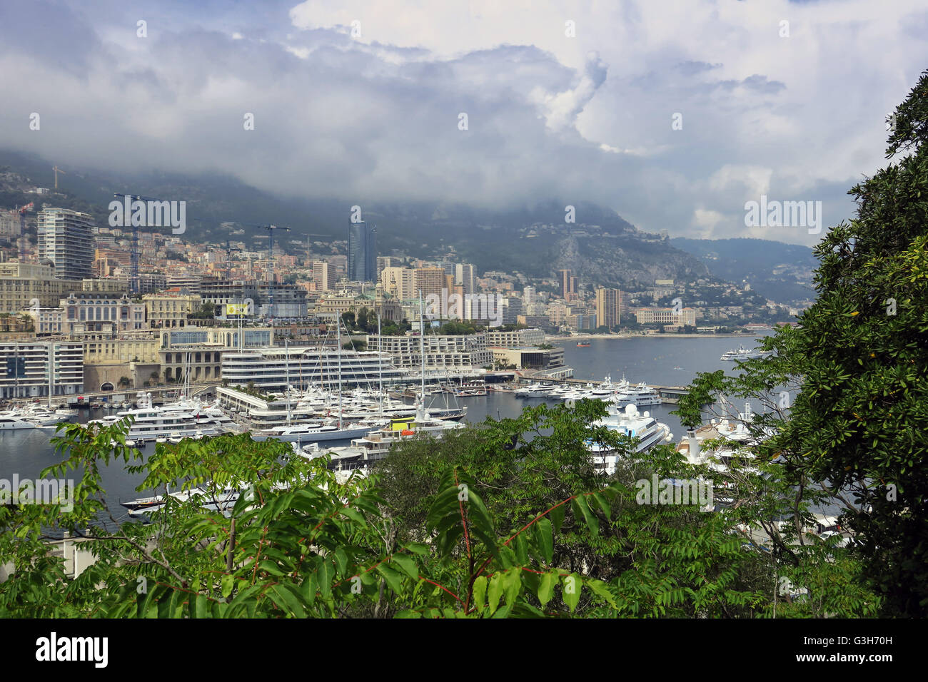 Barche e yacht sono nel porto di Monaco, 8 giugno 2016. La città francese di stato sulla costa mediterranea è il secondo stato più piccolo del mondo, ma ha la più alta densità di popolazione. Foto: Soeren Stache/ZB - nessun filo SERVICE - Foto Stock