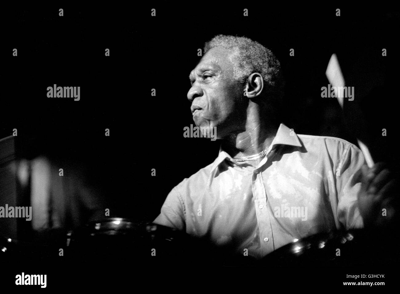 Arte Blakey batterista jazz 1988 Foto Stock