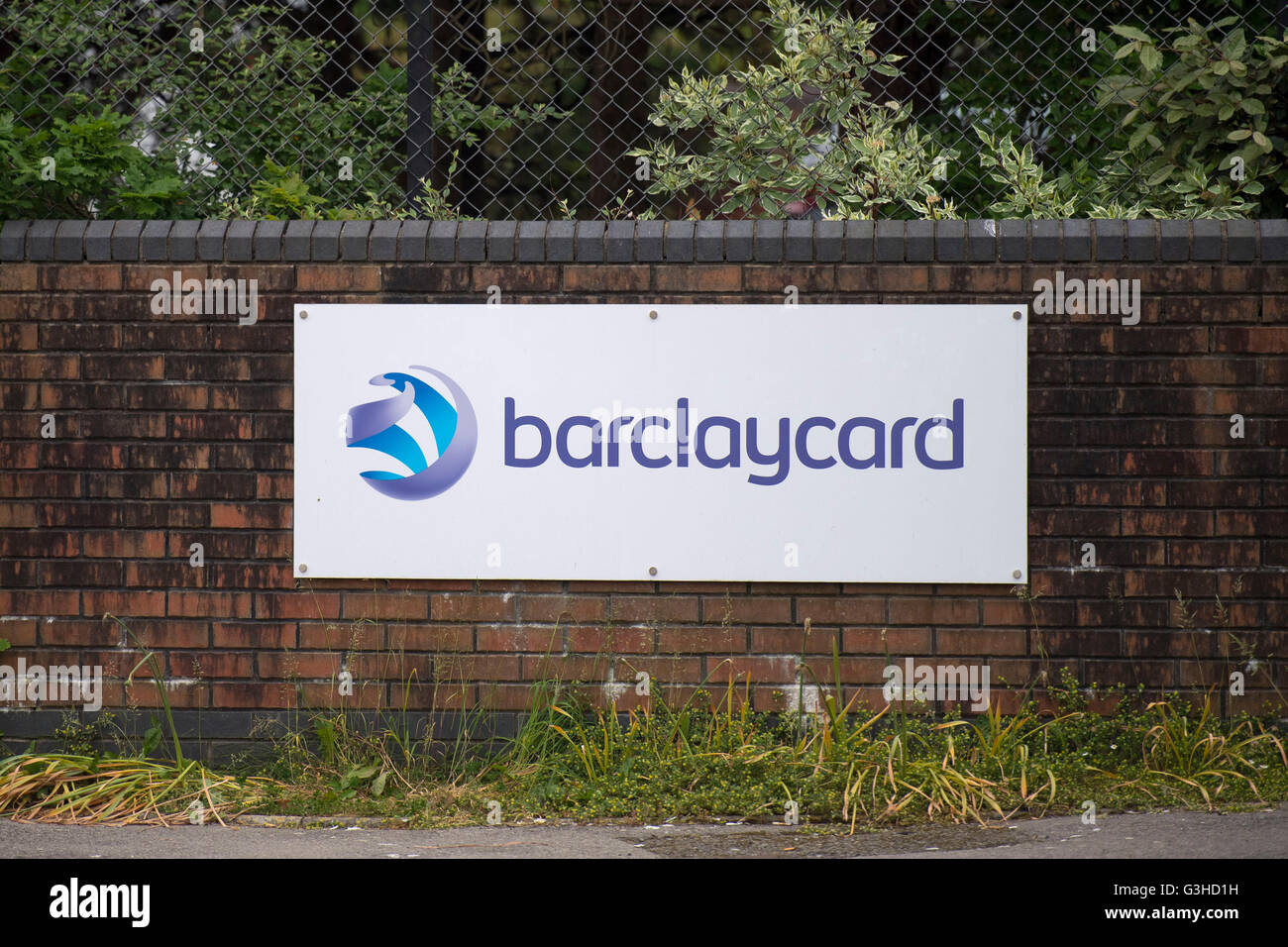 Barclaycard carta di credito ufficio logo di segno Foto Stock