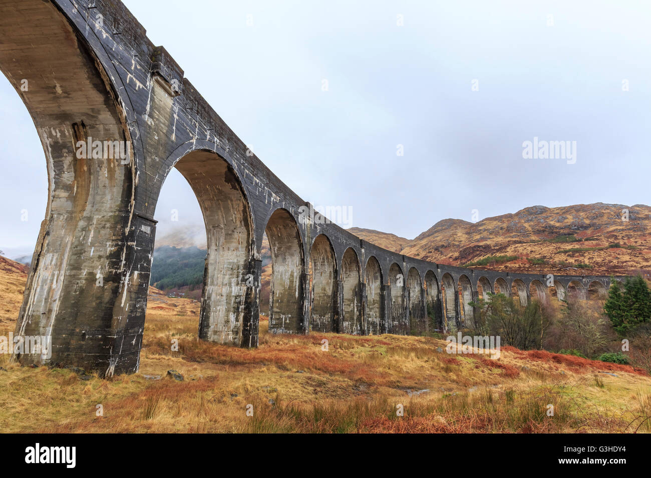 Il famoso viadotto Glenfinnan, Harry Potter scena Foto Stock