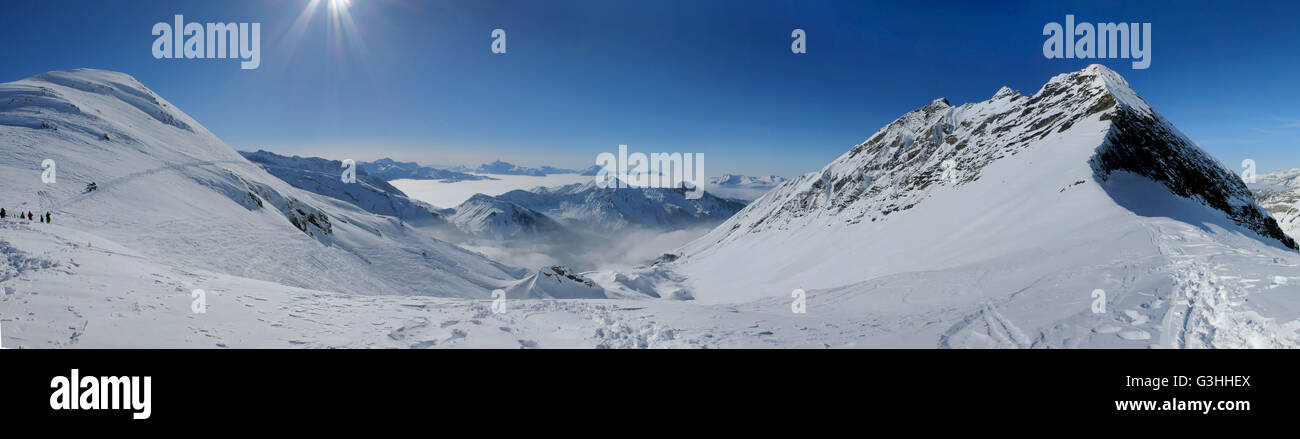 Skigebiet Portes du Soleil, Haute-Savoie, Frankreich Foto Stock