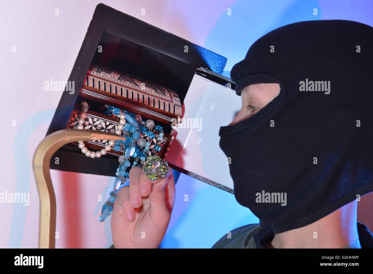 Home antiintrusione, cassaforte Foto Stock