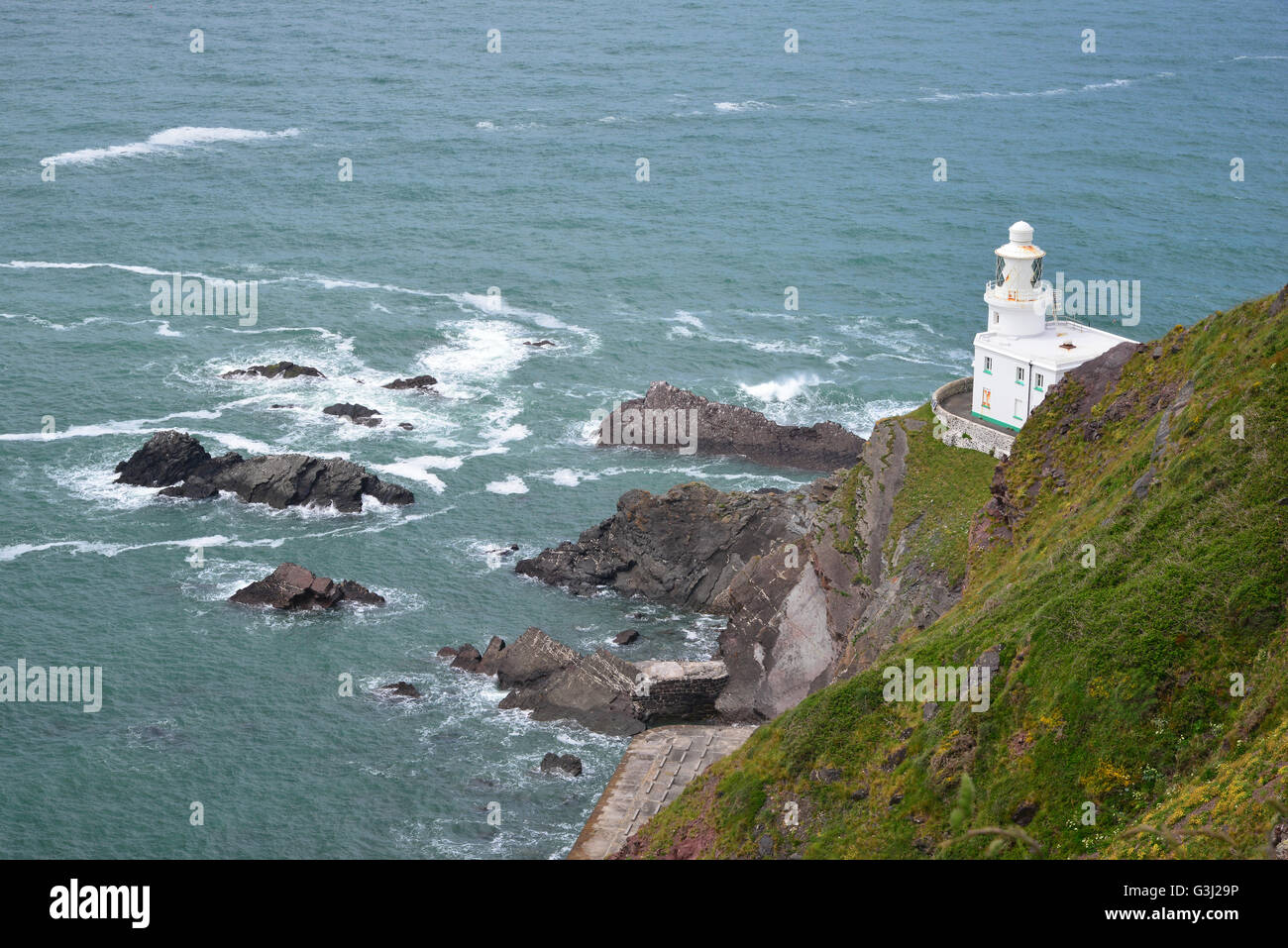 Hartland Point Lighthouse, Devon Foto Stock