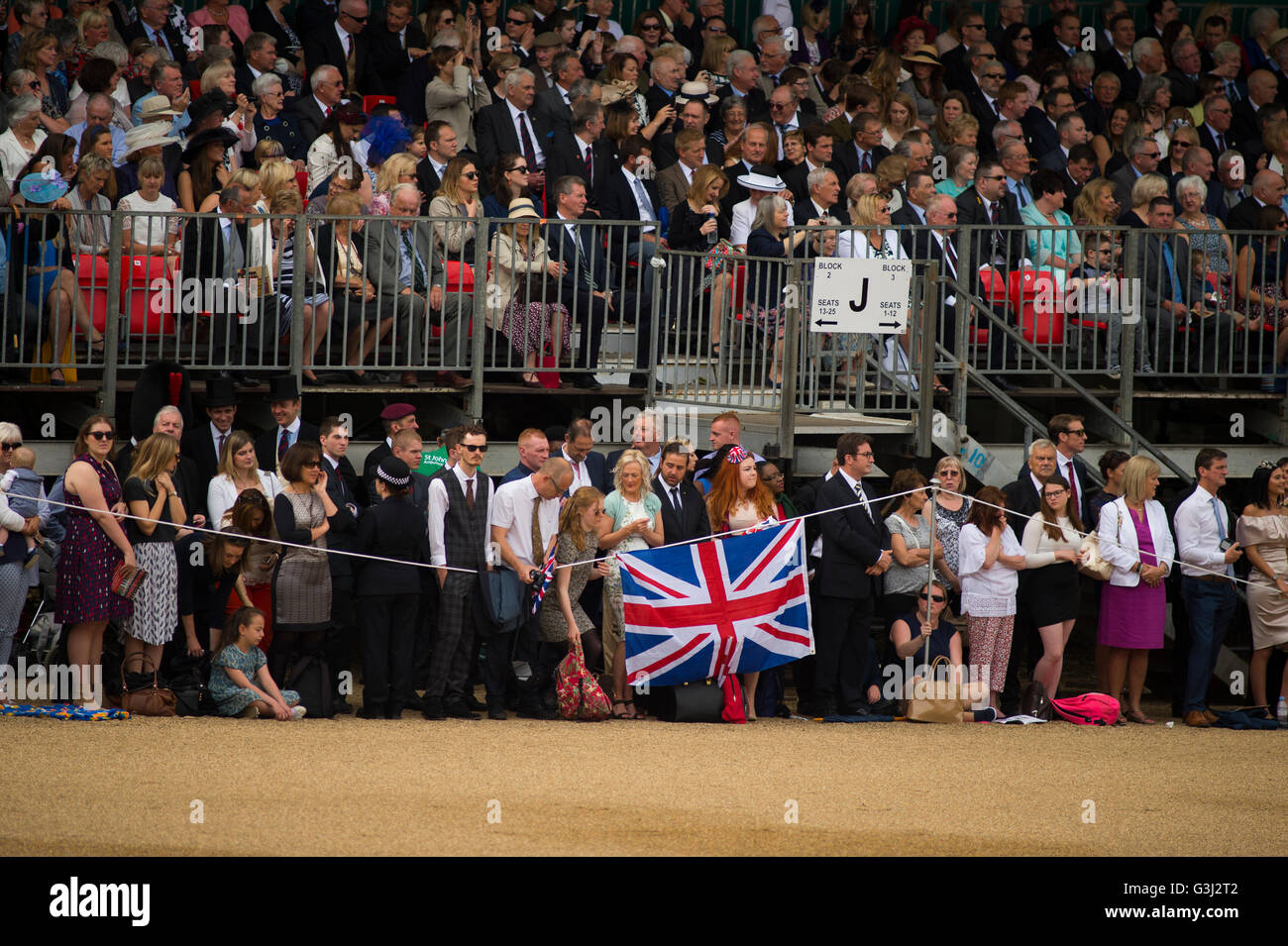 La Sfilata delle Guardie a Cavallo, Londra, Regno Unito. 11 giugno 2016. Il novantesimo compleanno sfilata di Sua Maestà la Regina Elisabetta II. Foto Stock