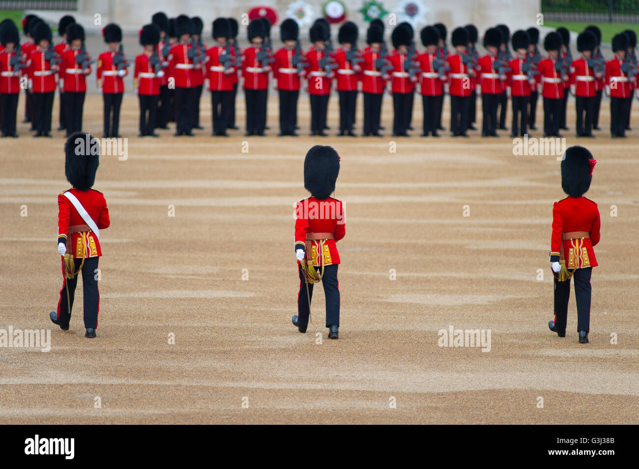 La Sfilata delle Guardie a Cavallo, Londra, Regno Unito. 11 giugno 2016. Il novantesimo compleanno sfilata di Sua Maestà la Regina Elisabetta II. Foto Stock