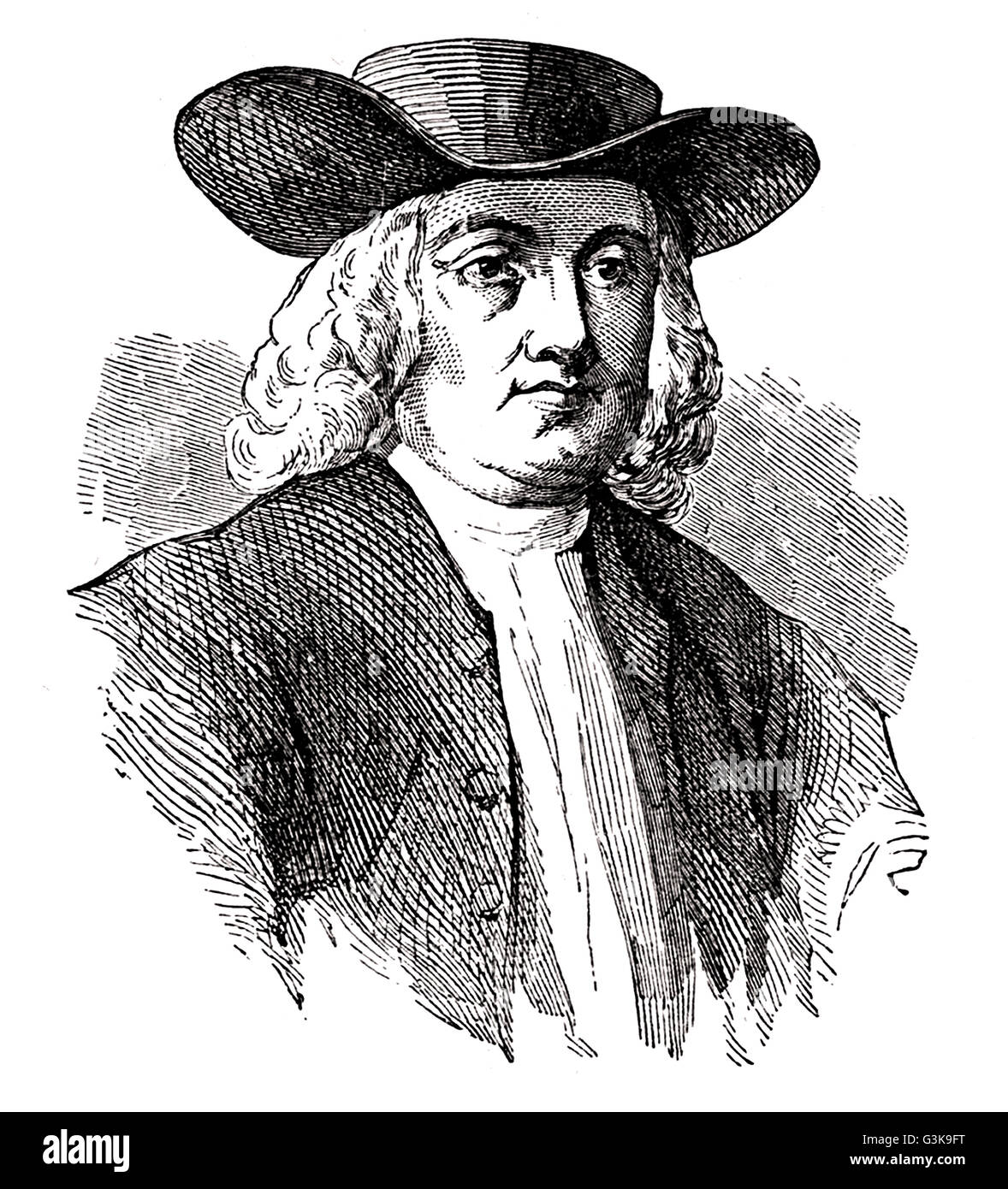 William Penn, 1644 - 1718 Foto Stock