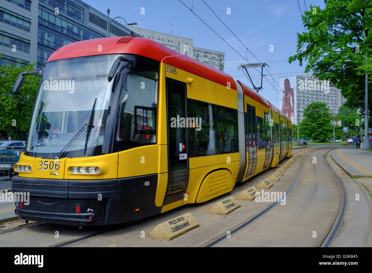 Tram a Varsavia Foto Stock