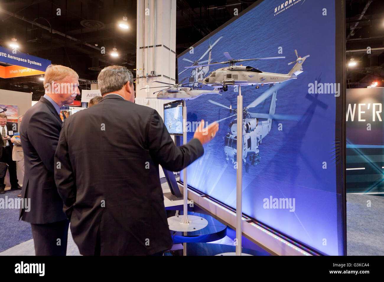 La Lockheed Martin presentano stand alla US Navy League Sea-Air-spazio esposizione - Washington DC, Stati Uniti d'America Foto Stock