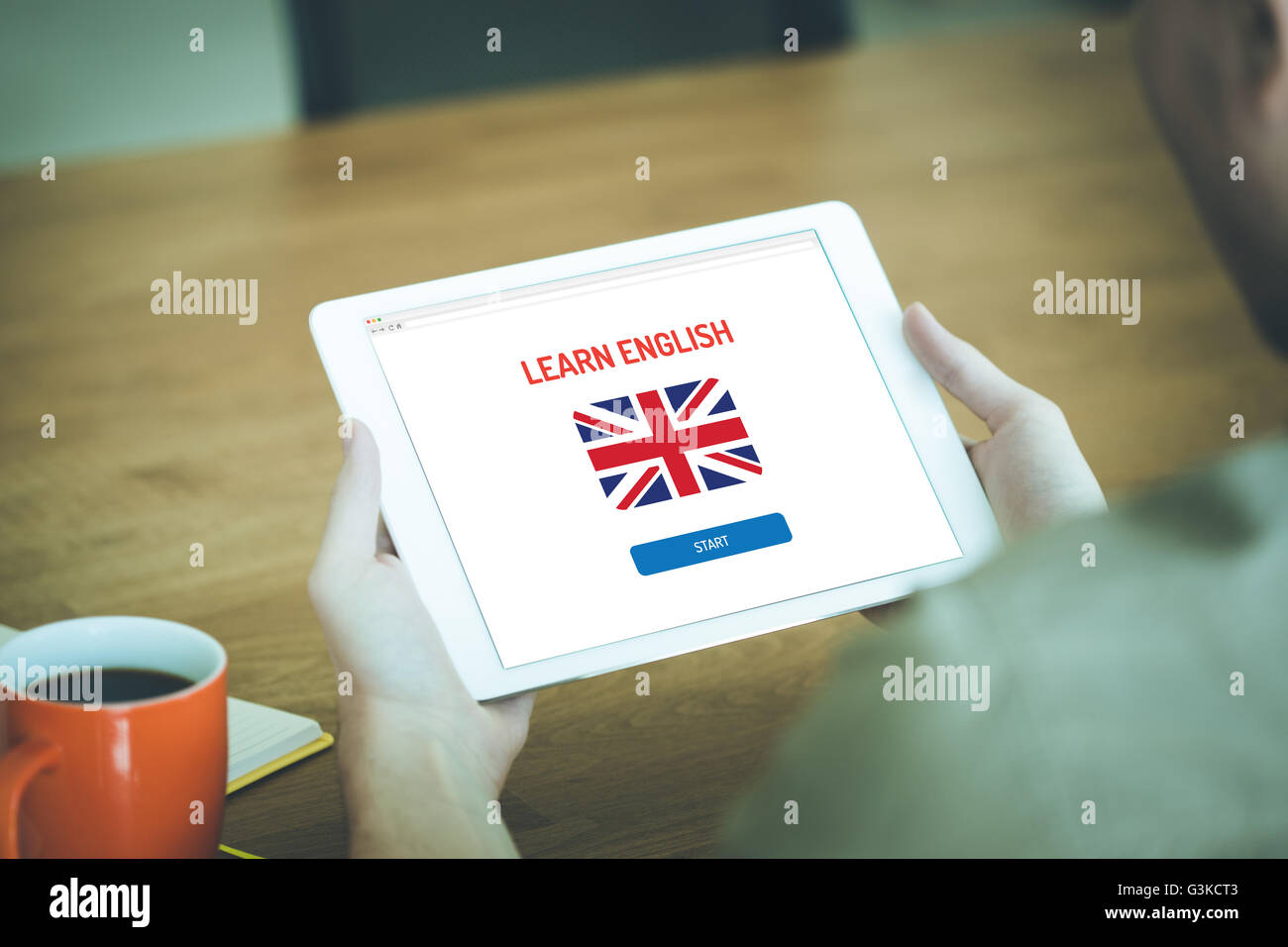 Imparare Inglese Online Istruzione Scuola di Lingue CONCEPT Foto Stock