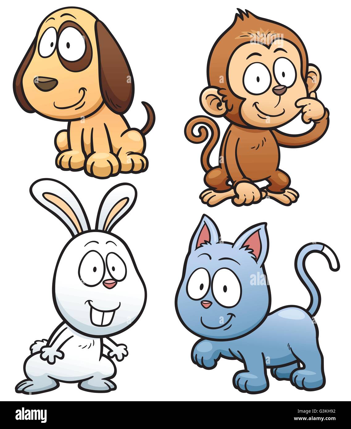 Illustrazione Vettoriale di cartoon set di animale Illustrazione Vettoriale