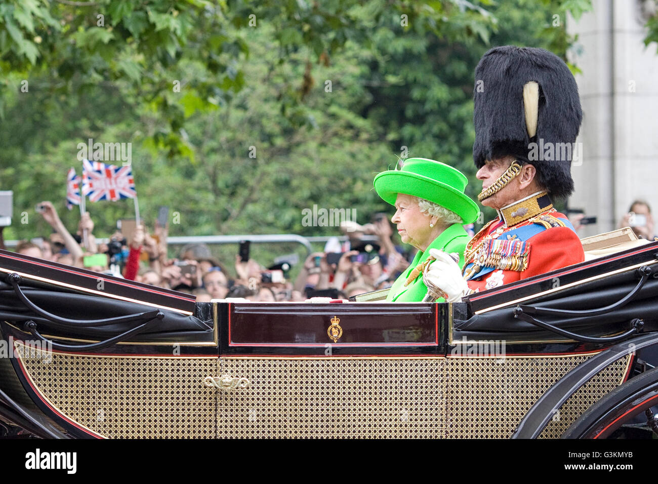 Sua Altezza Reale la regina Elisabetta 11 con il Principe Phillip Foto Stock