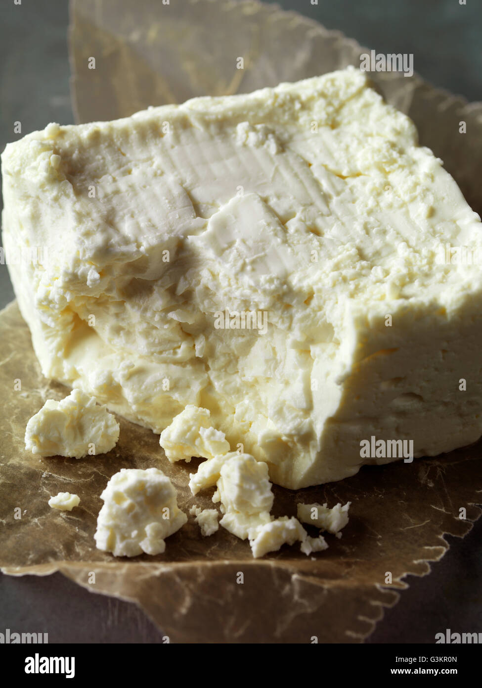 Il formaggio Feta, close-up Foto Stock