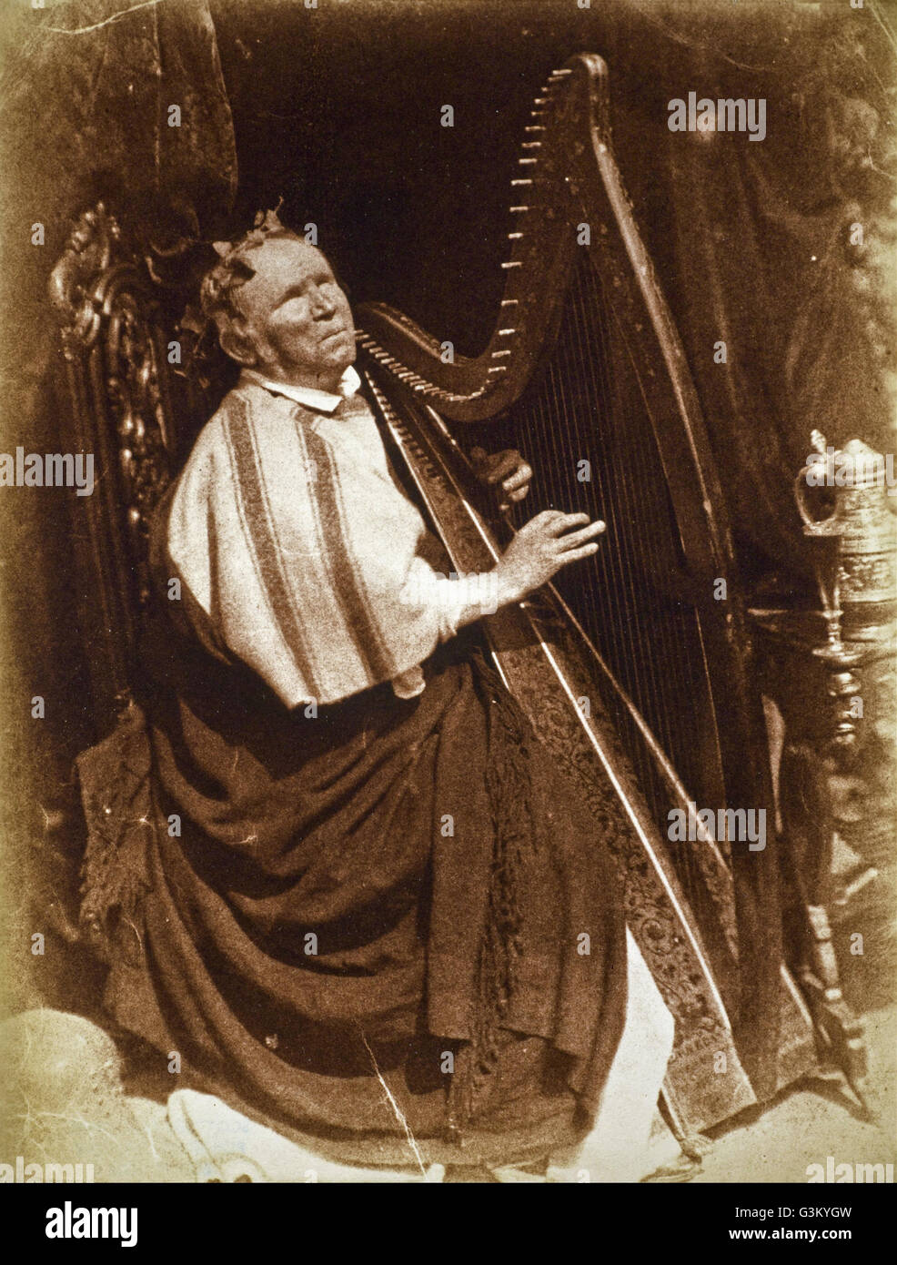 David Ottavio Hill e Robert Adamson - Patrick Byrne, circa 1794 - 1863. Arpista irlandese Foto Stock