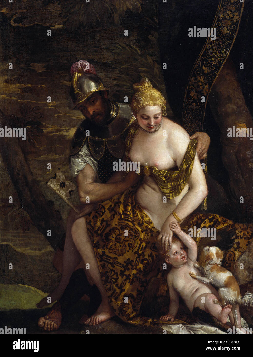 Paolo Veronese (Caliari) - Marte e Venere e Amore Foto Stock