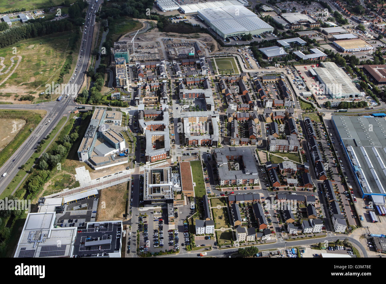 Una veduta aerea del Berkshire città di lettura Foto Stock