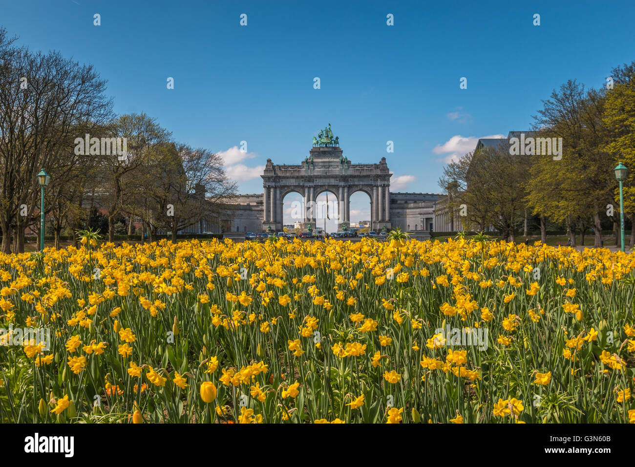 Cinquantinaire park a Bruxelles Foto Stock