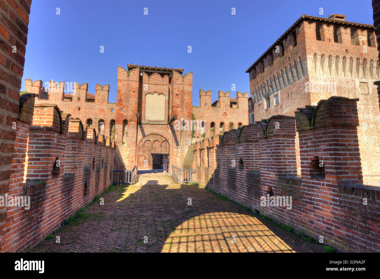 L'Italia, Lombardia, Soncino, Rocca Sforzesca Foto Stock