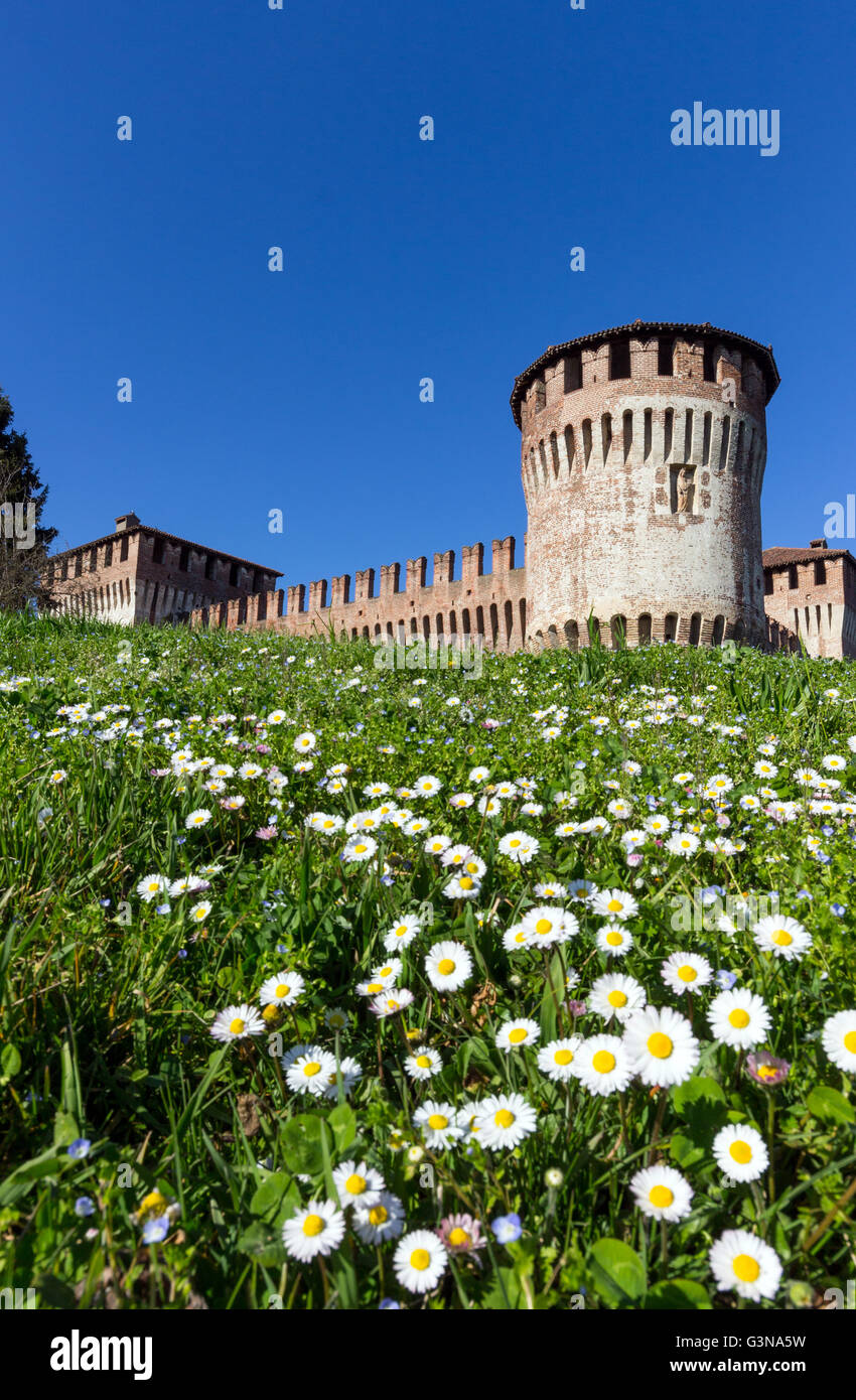 L'Italia, Lombardia, Soncino, Rocca Sforzesca Foto Stock