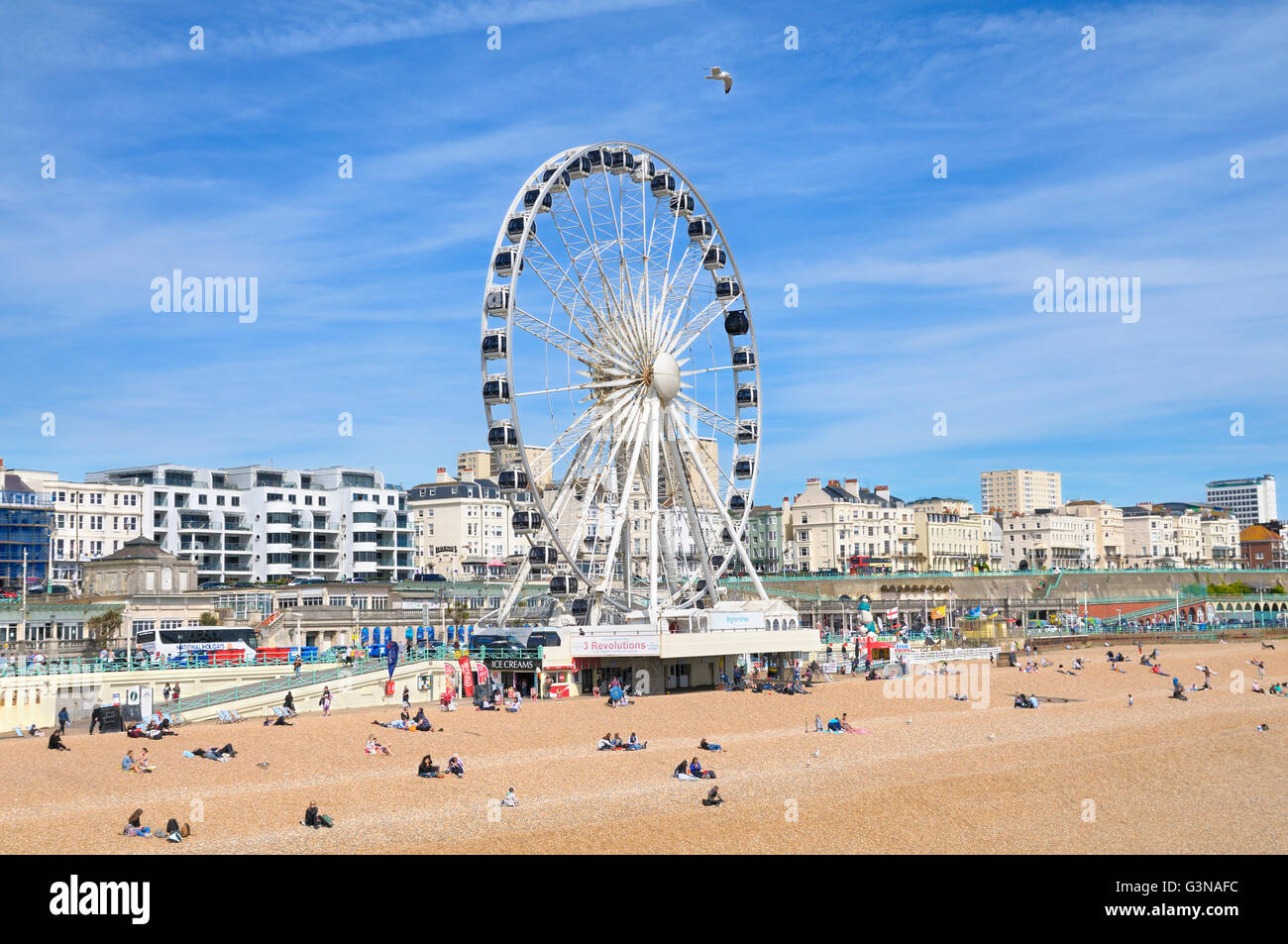 La grande ruota sul lungomare di Brighton, East Sussex, England, Regno Unito Foto Stock
