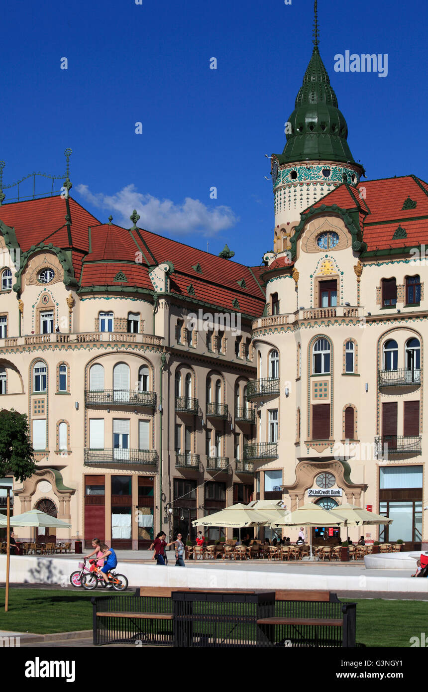 La Romania, Crisana, Oradea, Piata Unirii, Black Eagle Palace, Foto Stock