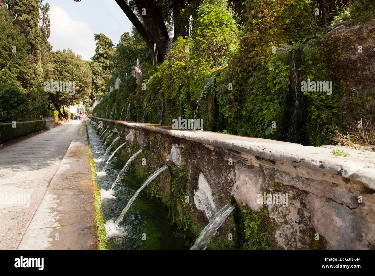 Le Cento Fontane, i cento fontane, a Villa d'Este, Giardini di Tivoli, Lazio, l'Italia, Europa Foto Stock