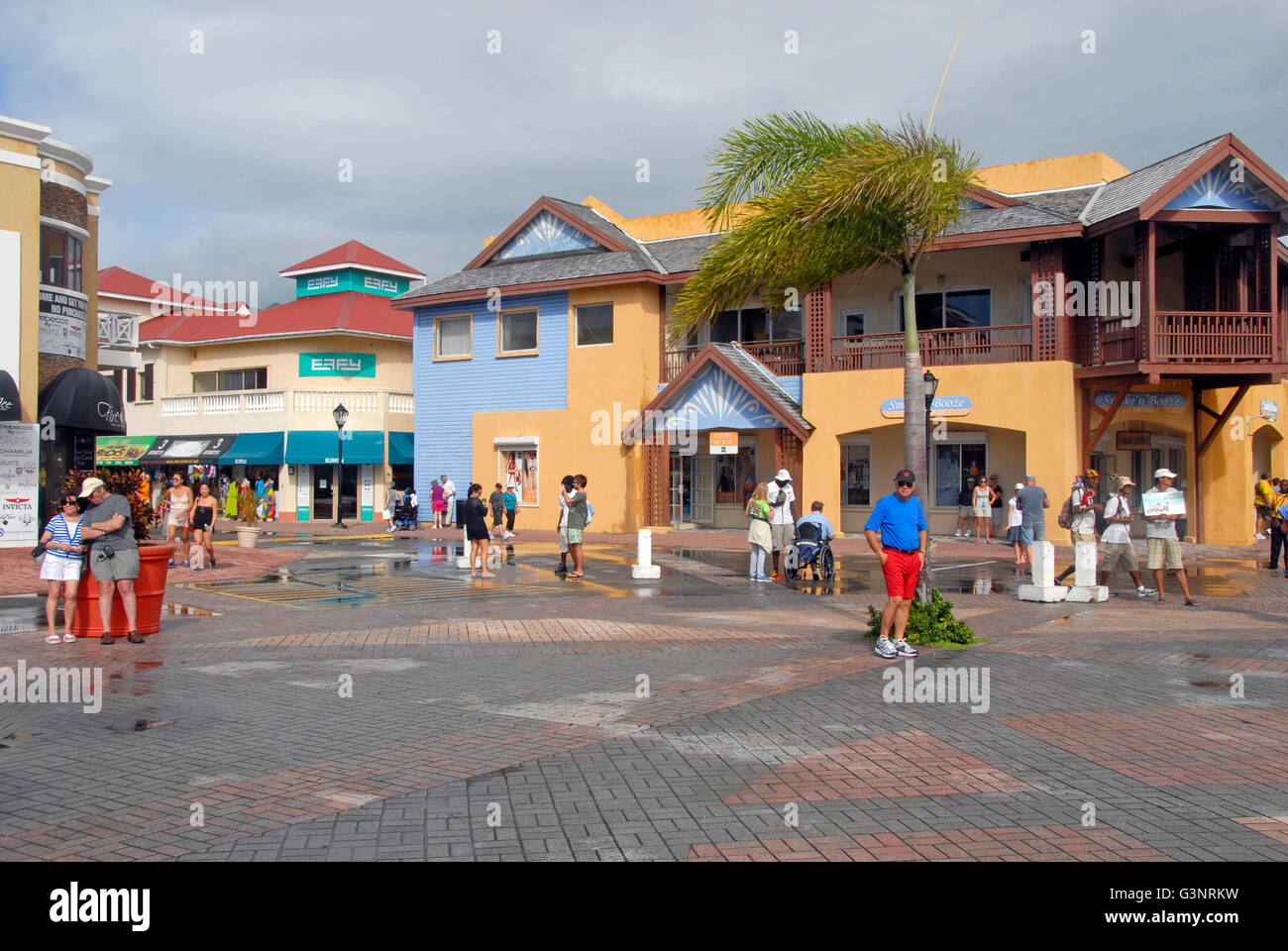 Area dello Shopping, St Kitts, dei Caraibi Foto Stock