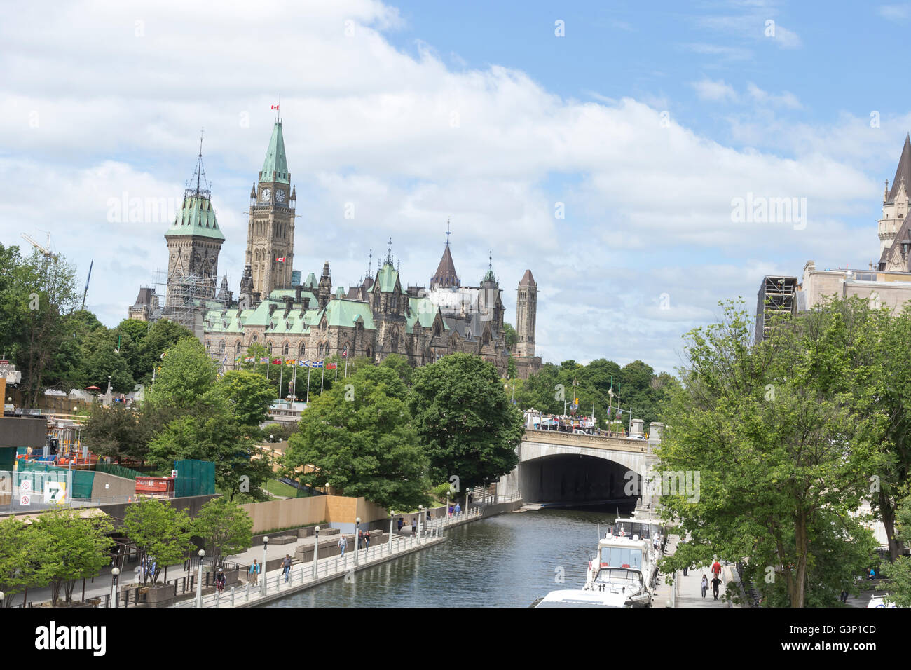 Del Canada agli edifici del Parlamento in estate Foto Stock