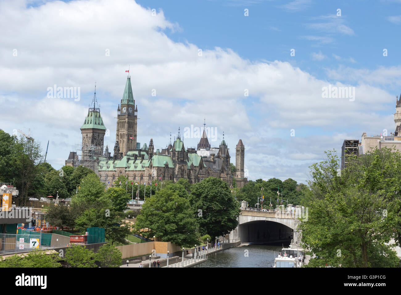 Del Canada agli edifici del Parlamento in estate Foto Stock