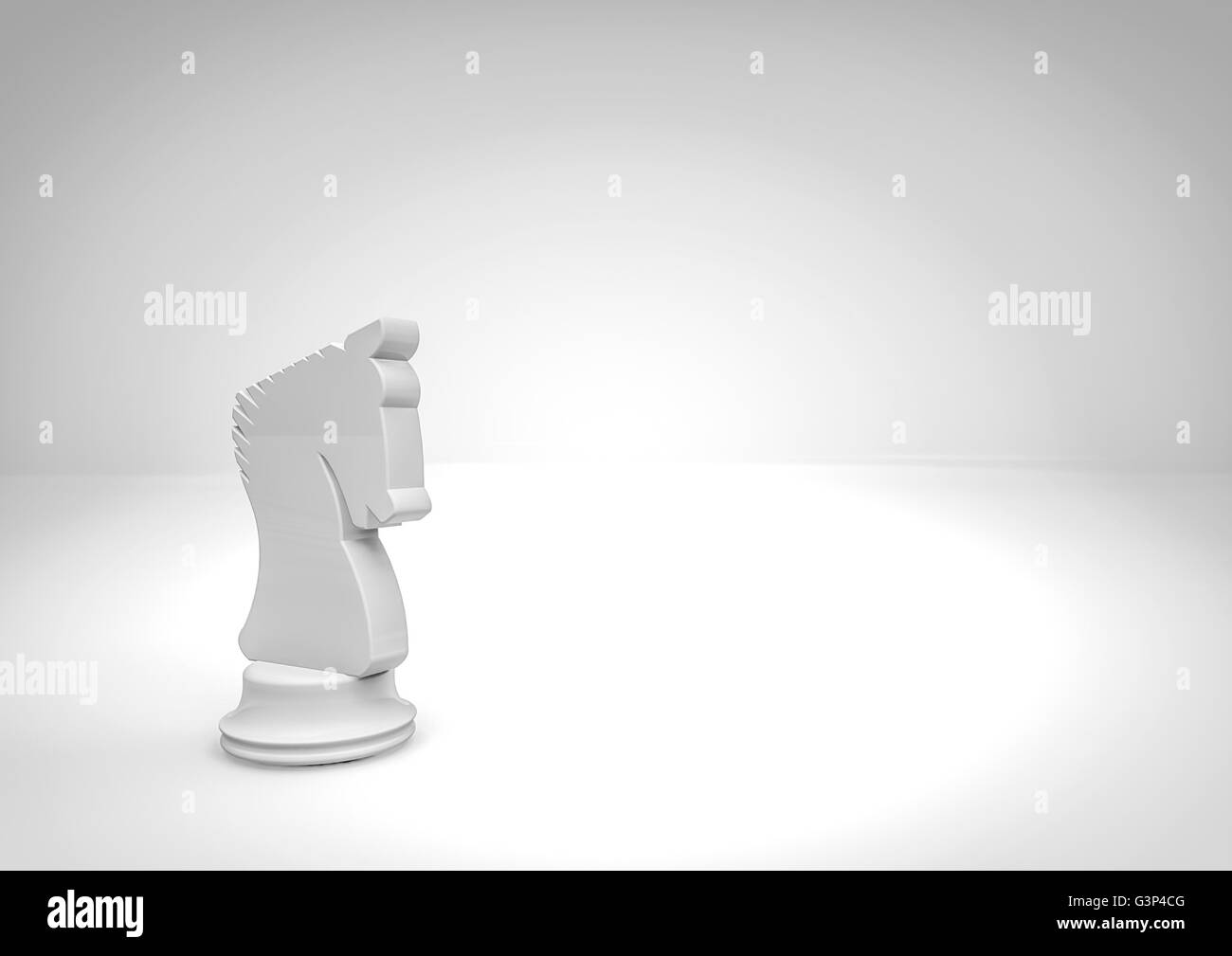 Il cavaliere di scacchi / 3D render del pezzo degli scacchi Foto Stock