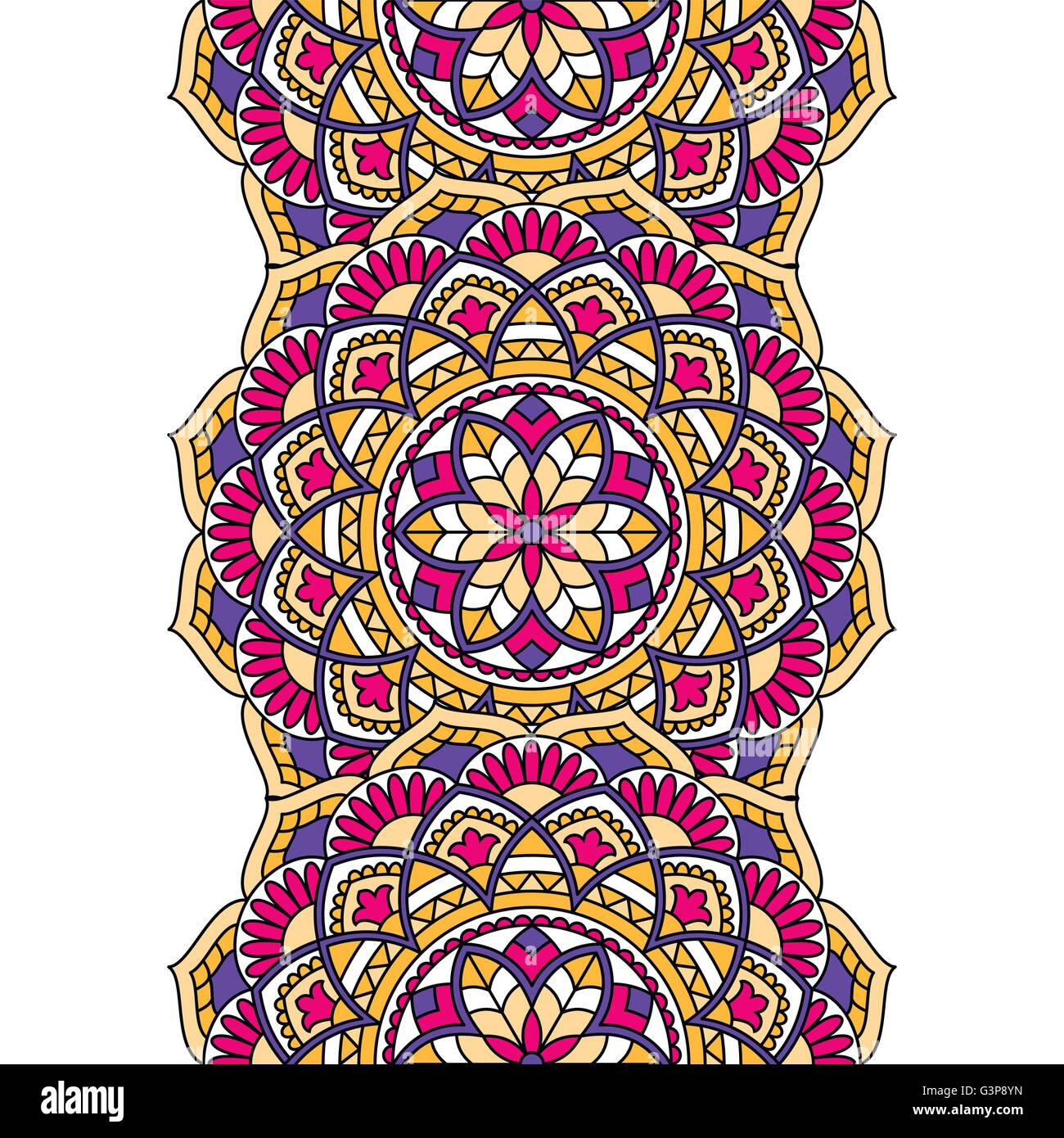 Seamless confine orientale. Illustrazione Vettoriale