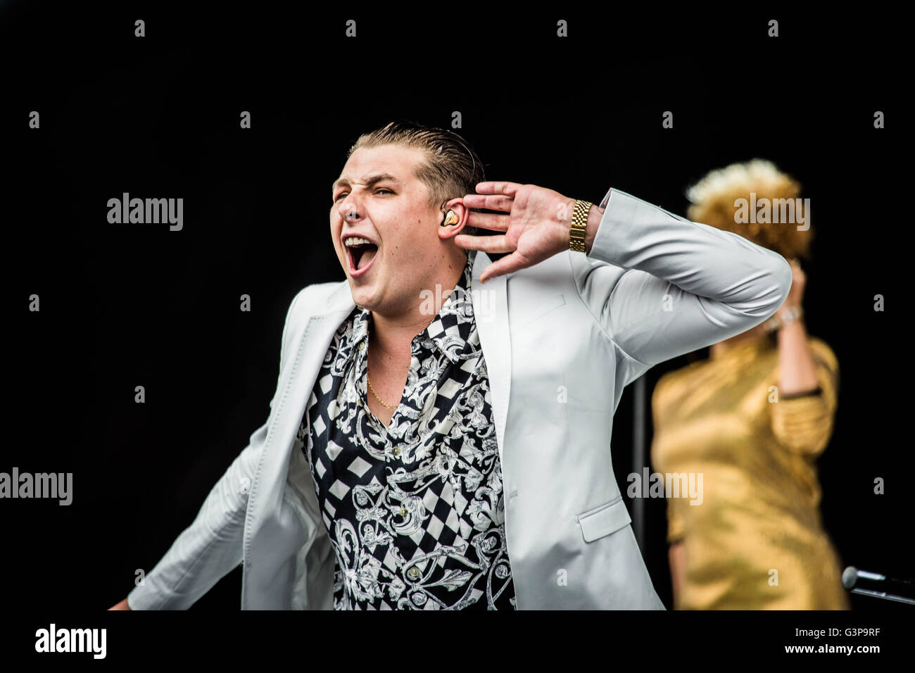 Landgraaf, Paesi Bassi 12 giugno 2016 John Newman esegue live at pinkpop festival 2016 © roberto finizio/ alamy live news Foto Stock